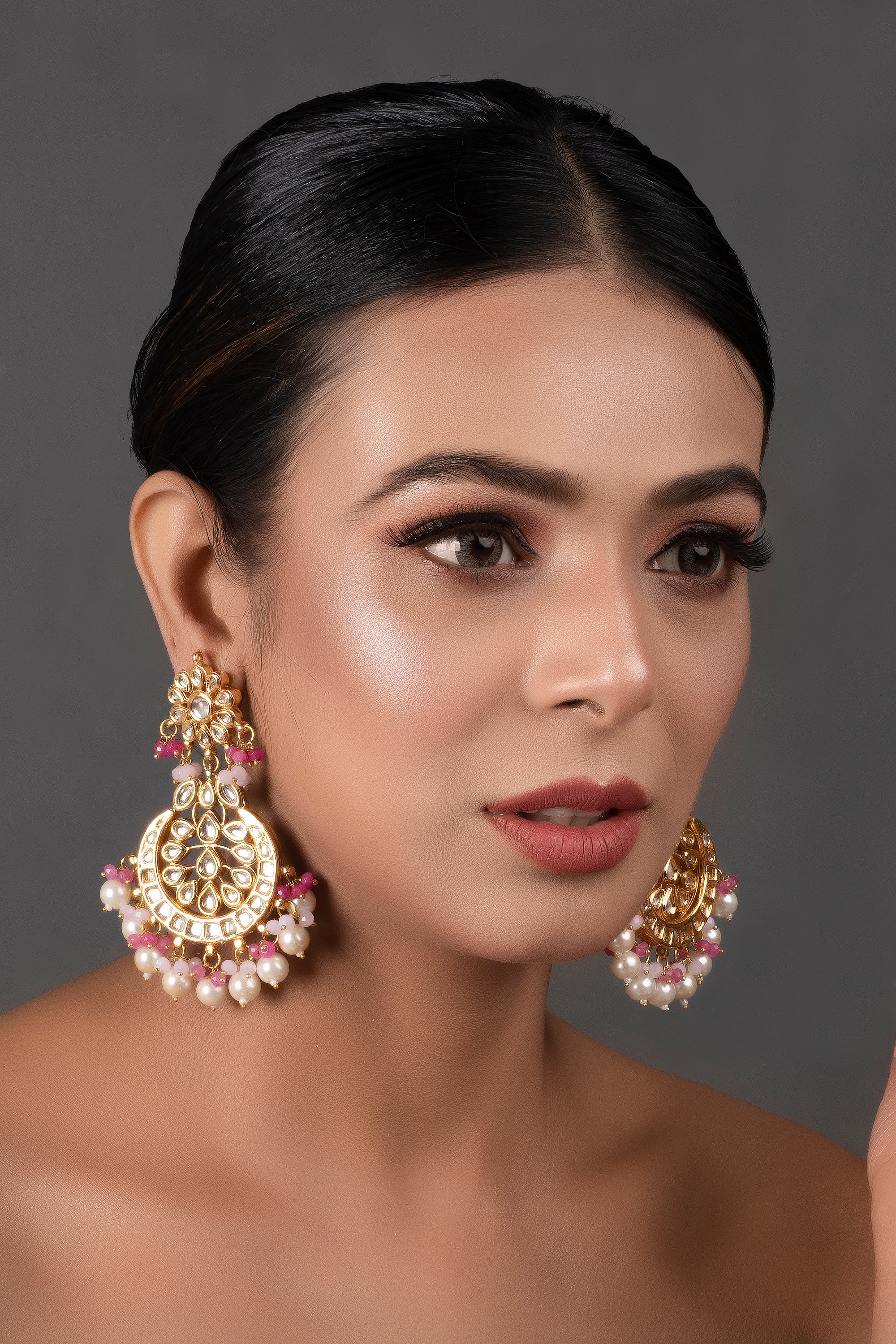 Celebrity Kundan Earring for Saree | FashionCrab.com